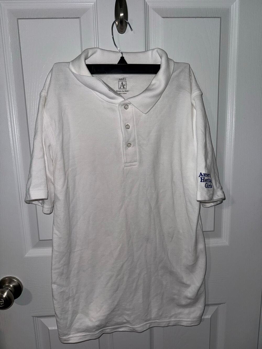 American Heritage Girls White Polo Uniform Adult Small